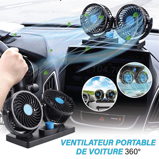 Ventilateur À Double Tête Pour Refroidissement Électrique De Voiture À 360°