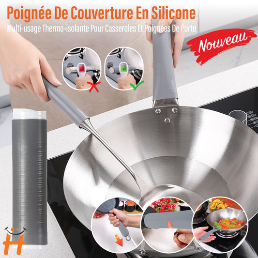 Poignée De Couverture En Silicone Multi-usage Thermo-isolante Pour Casseroles Et Poignées De Porte