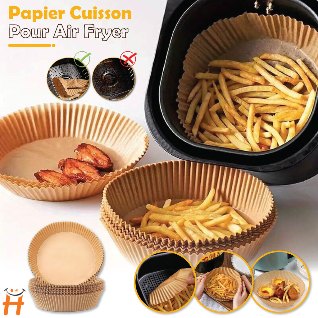 Papier De Cuisson Pour Friteuse À Air Anti Adhésives, Résistants À L'huile Et À L'eau