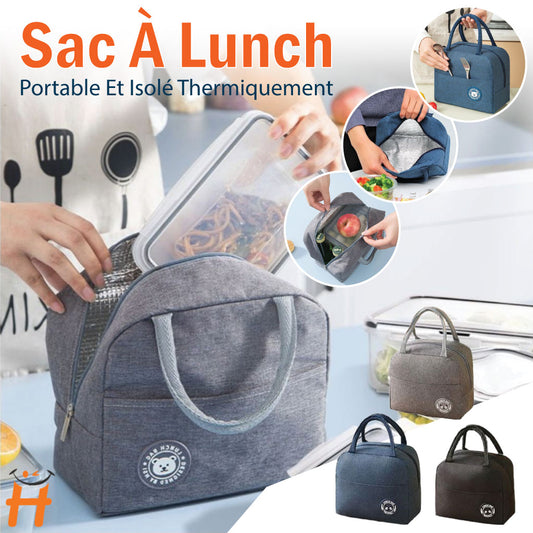 Sac À Lunch Isolé Thermique Portable Pour Bureau Et L'école