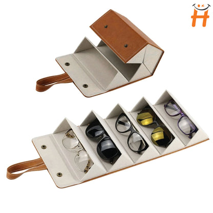 Organisateur de lunettes de soleil Et Bijoux à 5 Compartiments Pliable Et Portable.