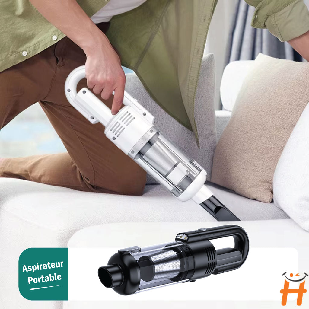 Aspirateur À Main Sans Fil Avec Lampe Multifanction Rechargeable Avec Accessoires ( Haute Qualité )