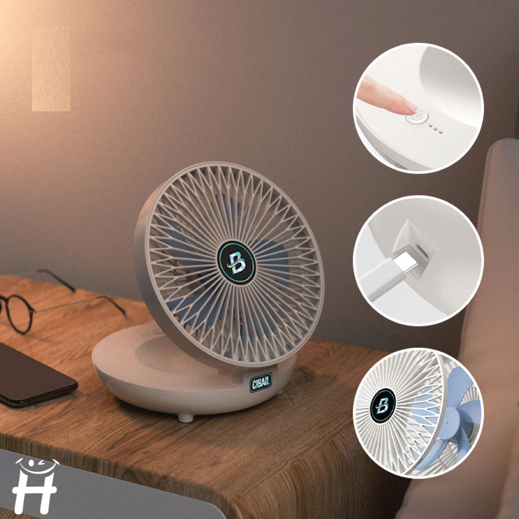 Petit Ventilateur Mural Pliable USB, Réglable Et Sans Fil.