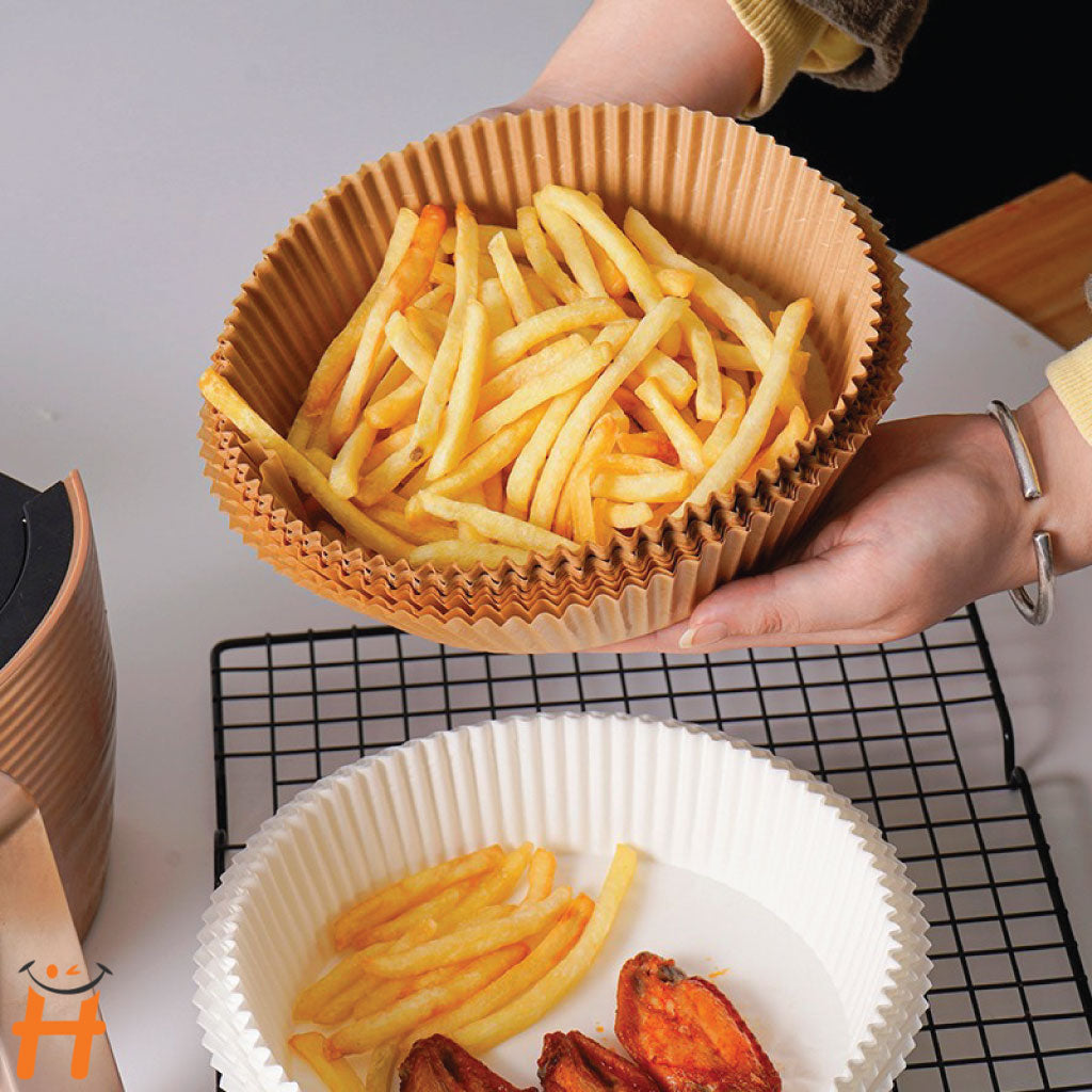 Papier De Cuisson Pour Friteuse À Air Anti Adhésives, Résistants À L'huile Et À L'eau