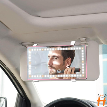 Miroir De Maquillage Portable De Voiture Tactile Avec Lumières Led Adapté À Toutes Les Voitures