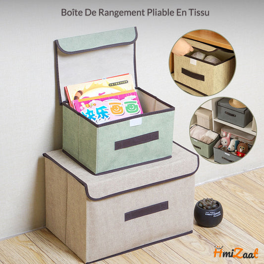 Boîte De Rangement Pliable En Tissu Pour Soutien-gorge, Chaussettes, Sous-vêtements, Vêtements Et Pantalons Avec Couvercle (2 Pièces)