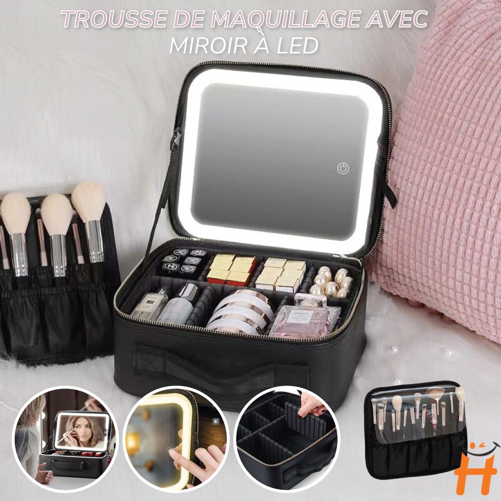 Organisateur De Maquillage Avec Miroir Et Lumières